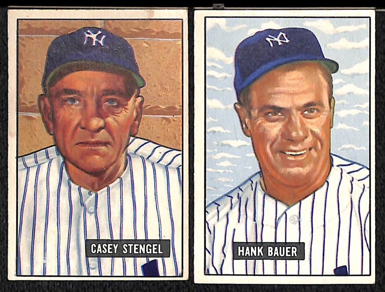 Lot Of 20 1951 Bowman Cards w. Casey Stengel