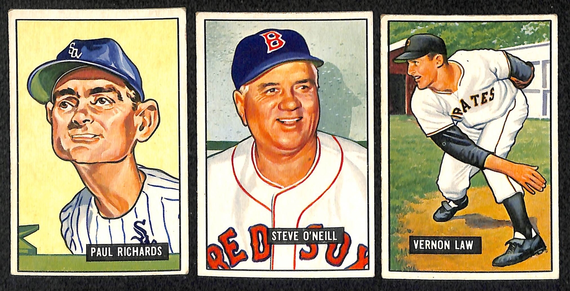Lot Of 20 1951 Bowman Cards w. Casey Stengel