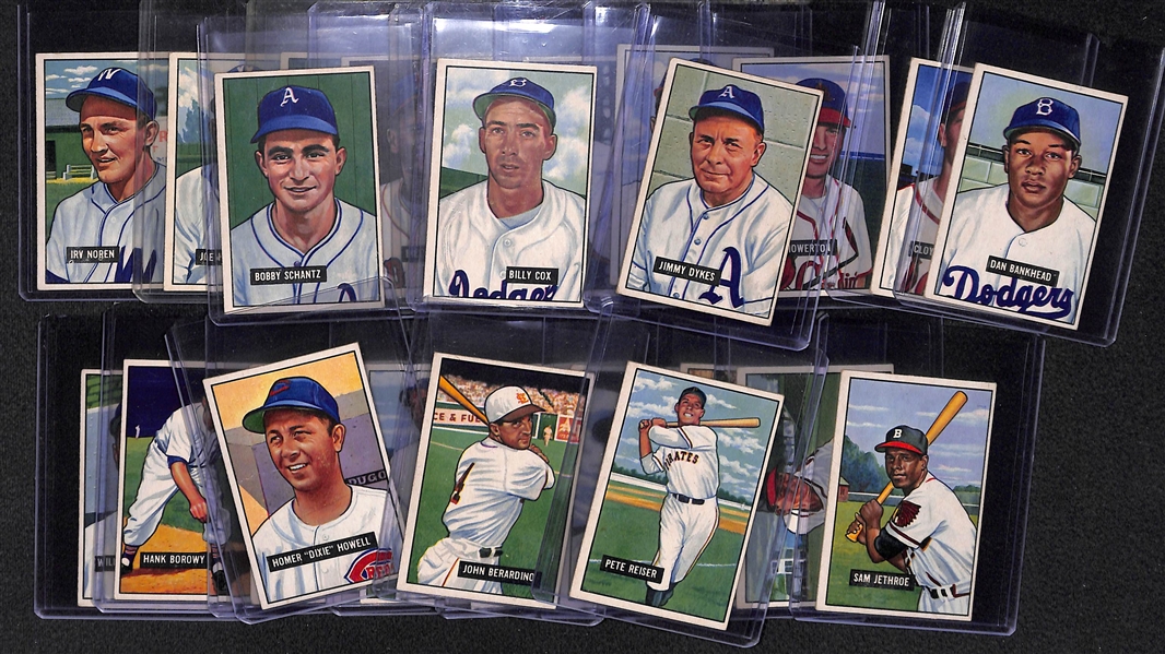 Lot Of 25 1951 Bowman Cards w. Bobby Shantz