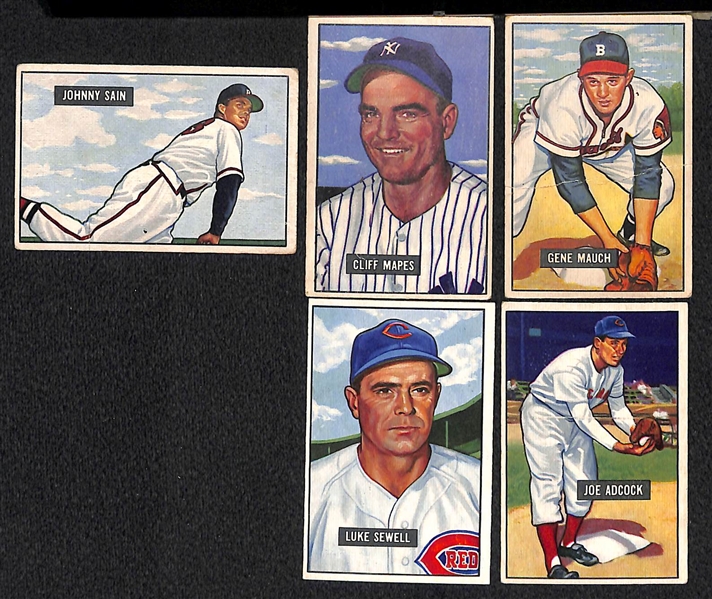 Lot Of 11  1951 Bowman High Number Cards w. Johnny Sain