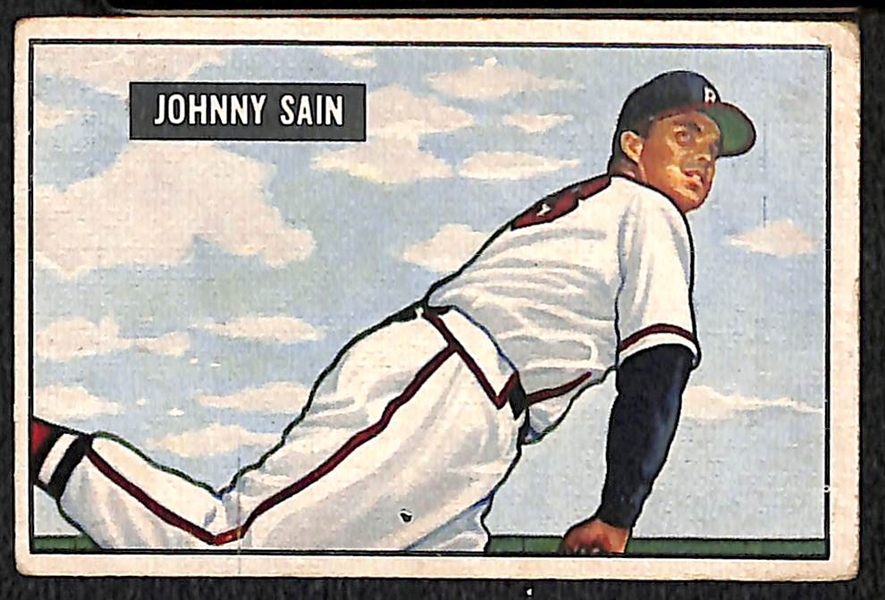 Lot Of 11  1951 Bowman High Number Cards w. Johnny Sain
