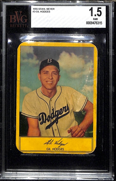 1955 Stahl Meyer #3 Gil Hodges Card BVG 1.5