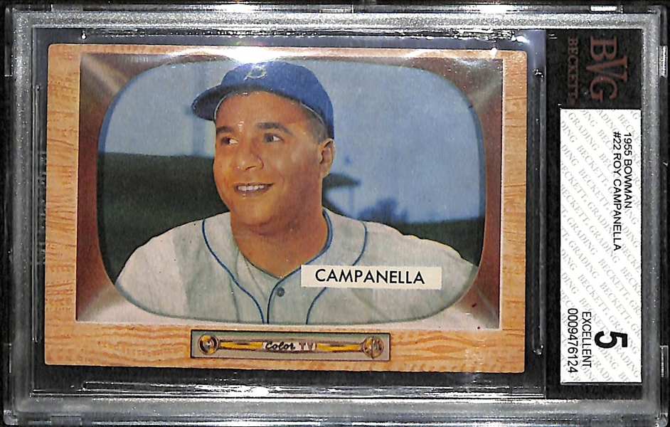 1955 Bowman & Topps Roy Campanella Cards BVG
