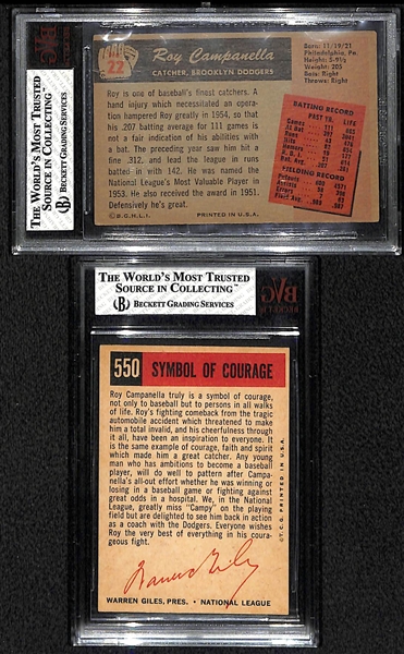 1955 Bowman & Topps Roy Campanella Cards BVG