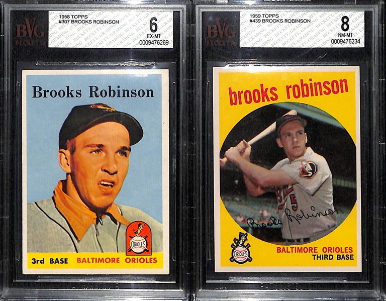 1958 & 1959 Topps Brooks Robinson Cards BVG