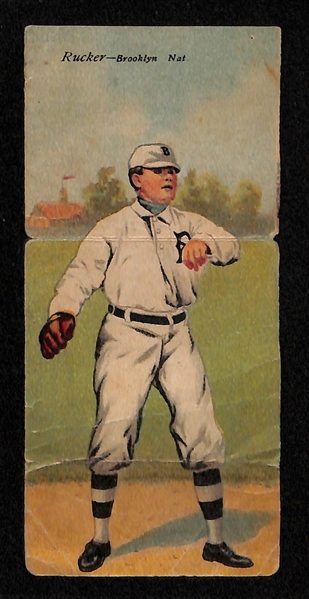 Lot of 2 - 1911 T201 Mecca Double Folders w. TY COBB/Crawford & Daubert/Rucker - BVG