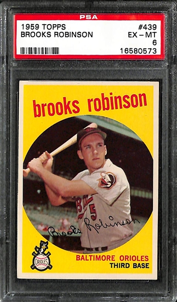 Lot Of 5 Brooks Robinson PSA Graded Cards w. 1959 Topps
