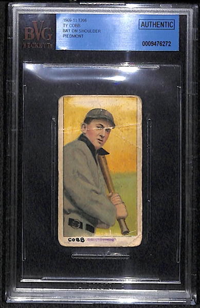 1909 T206 Ty Cobb Bat On Shoulder BVG Authentic