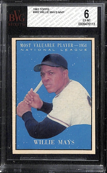 Lot Of 3 Willie Mays BVG Graded Vintage Cards