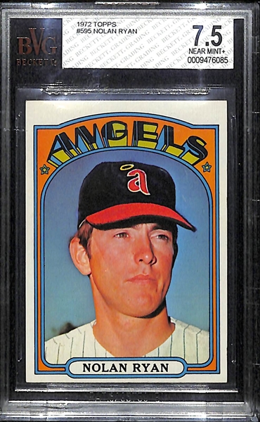 1972 Topps #595 Nolan Ryan Card BVG 7.5