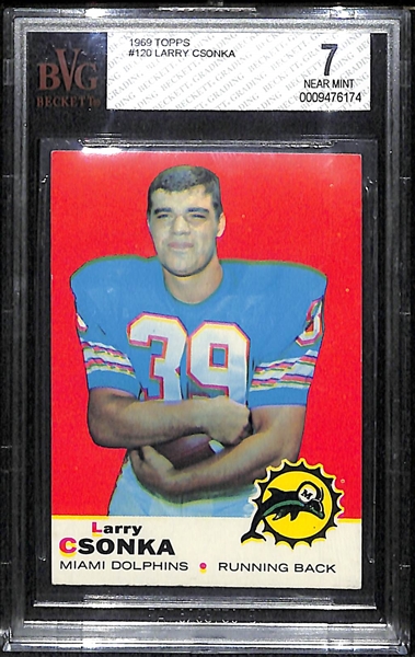 1969 Topps Larry Csonka Rookie Card BVG 7