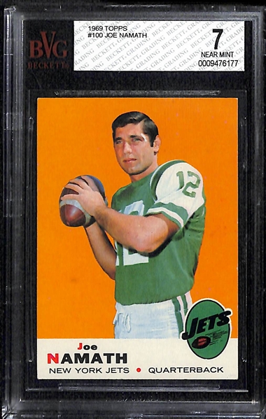 1969 Topps Namath & Piccolo RC Cards BVG
