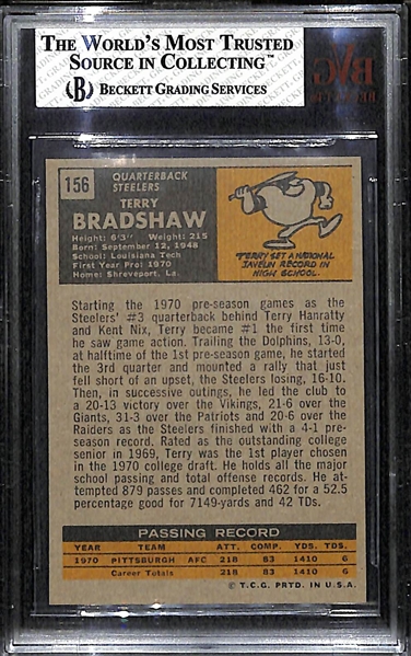 1971 Topps Terry Bradshaw Rookie Card BVG 6