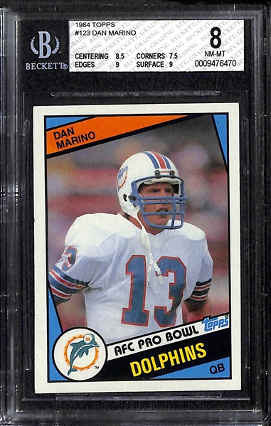 Lot of 2 1984 Topps Dan Marino Graded Rookie Cards