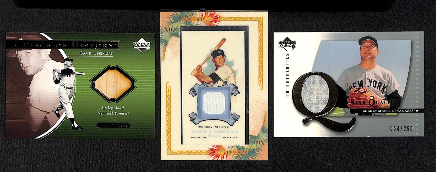 Lot Of 3 Mickey Mantle Relic Cards
