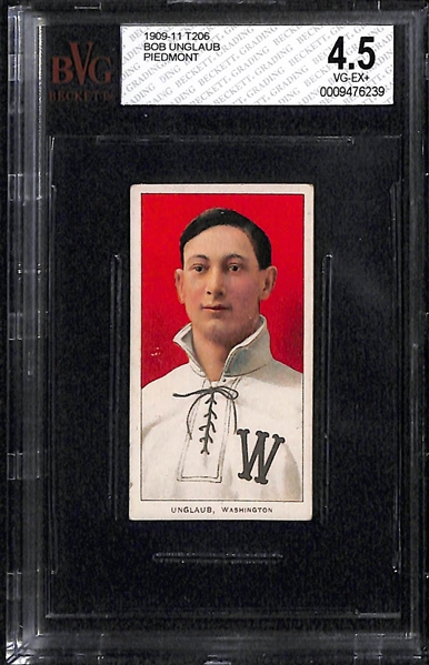 Lot of 3 - 1909 T206 Baseball Cards - Unglaub, McBride, Milan - Piedmont Back - BVG