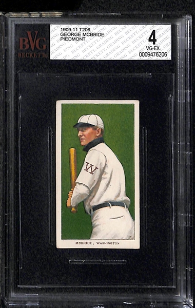 Lot of 3 - 1909 T206 Baseball Cards - Unglaub, McBride, Milan - Piedmont Back - BVG