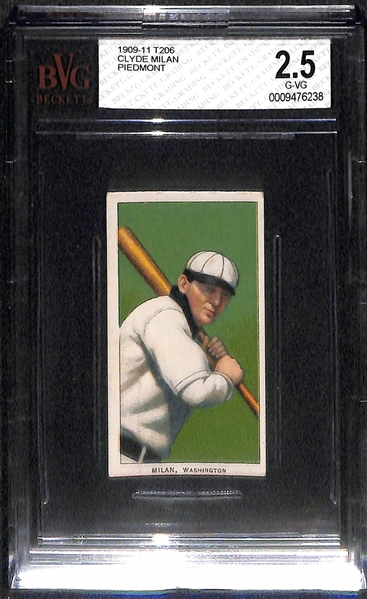 Lot of 3 - 1909 T206 Baseball Cards - Unglaub, McBride, Milan - Piedmont Back - BVG