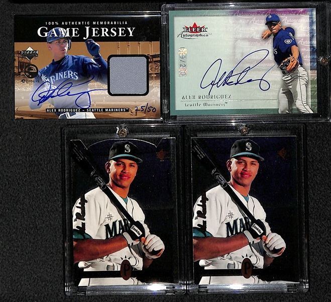 Lot Of 4 Alex Rodriguez Autograph & Rookie Cards