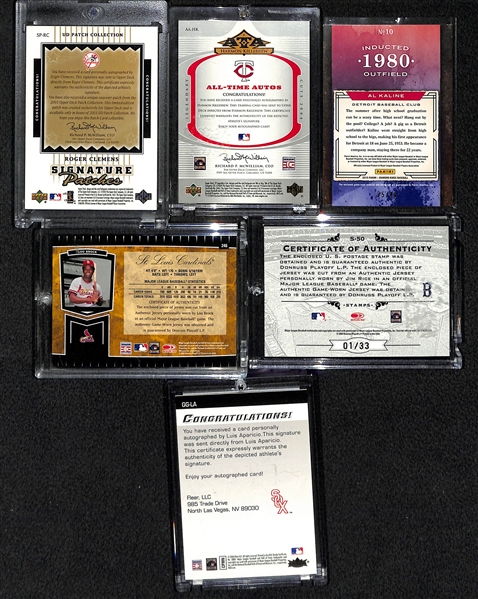 Lot Of 6 Baseball HOF & Stars Autograph Cards w. Killebrew & Brock