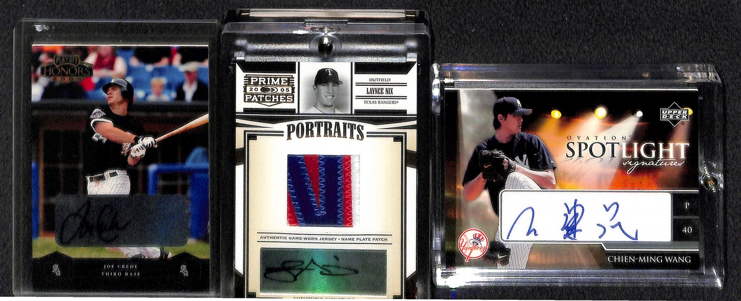 Lot Of 9 Baseball Stars Autograph Cards w. Wright & Garciaparra