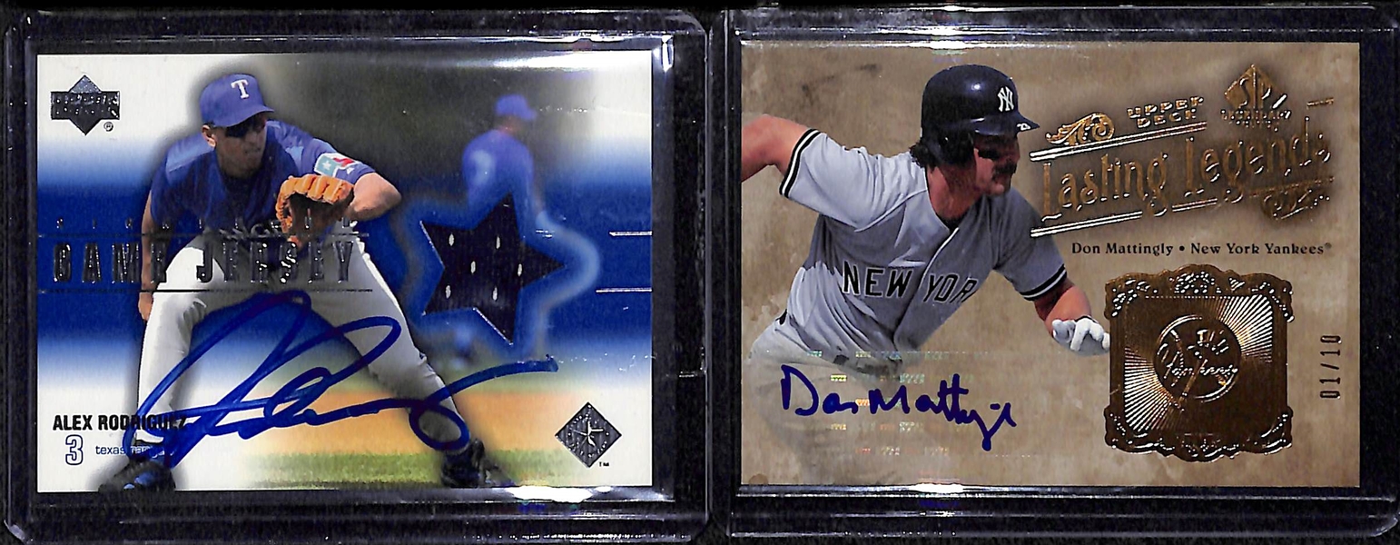 Lot Of 5 Baseball Stars Autograph Cards w. Arod & Mattingly