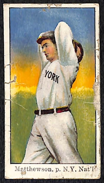 Lot of 3 - 1909 E90-1 American Caramels w. Mathewson & Hartzell, & 1 - 1909 T206 McAleese