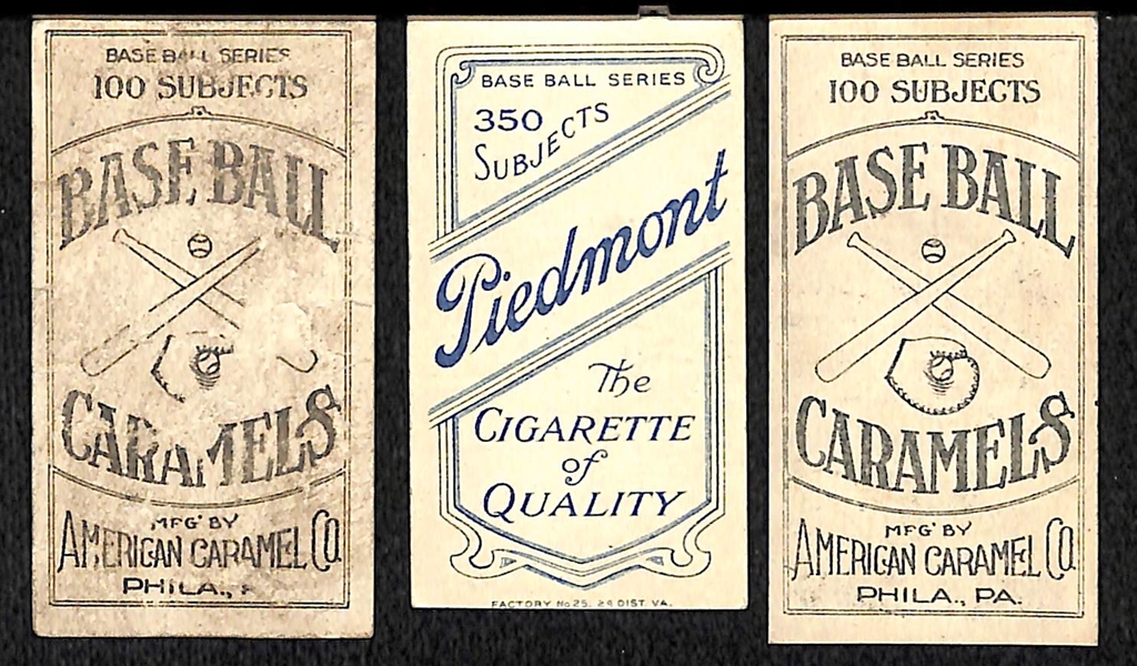 Lot of 3 - 1909 E90-1 American Caramels w. Mathewson & Hartzell, & 1 - 1909 T206 McAleese