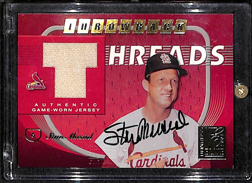 Lot of 2 Stan Musial Autograph Relic Cards
