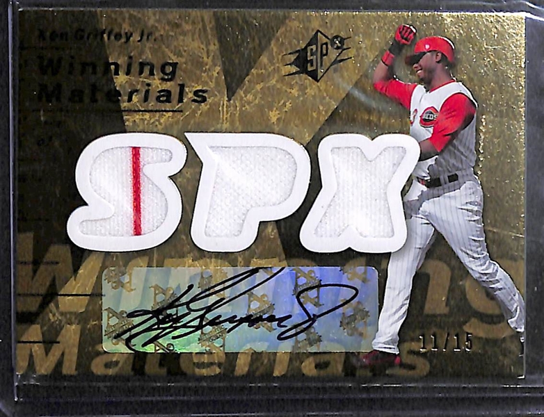 Lot Of 4 Ken Griffey Jr Autograph & Jersey Cards