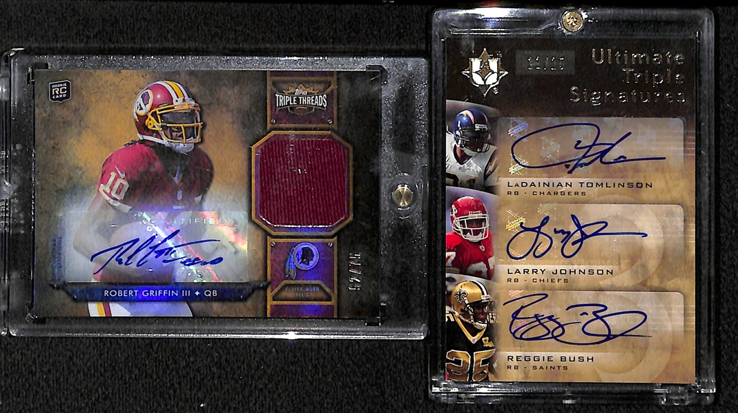 Lot Of 9 Football Autograph Cards w/ RG3 & L.Tomlinson