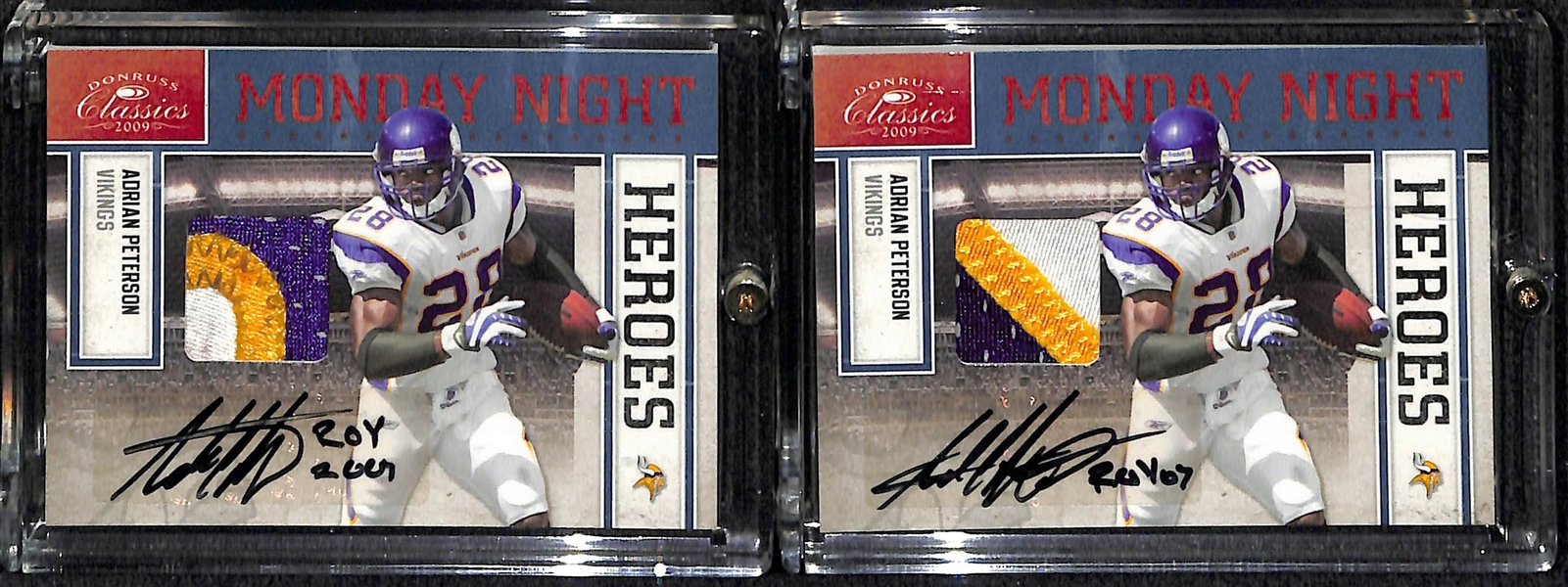 SET OF 5 Adrian Peterson Donruss Classics Autograph Patch Cards /5