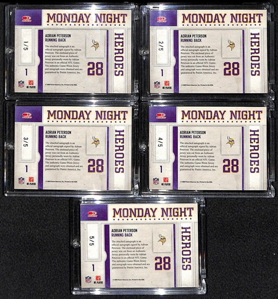 SET OF 5 Adrian Peterson Donruss Classics Autograph Patch Cards /5
