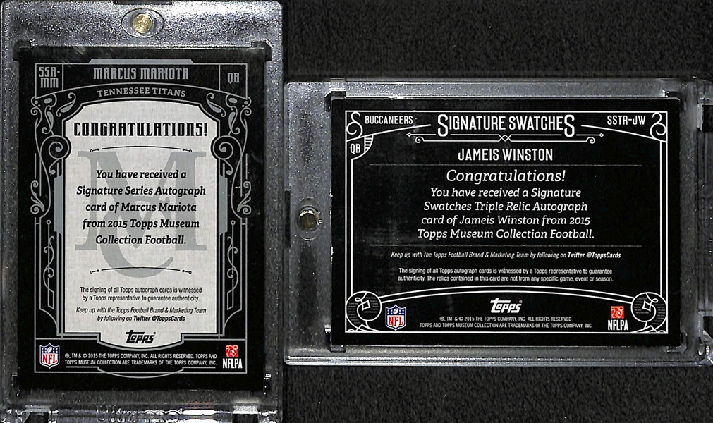 Lot Of 2 Marcus Mariota & Jameis Winston Autograph Cards