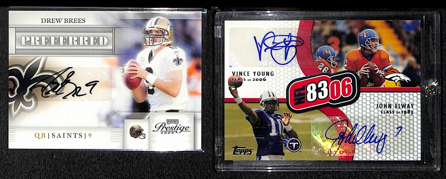 Lot Of John Elway & Drew Brees Autograph Cards