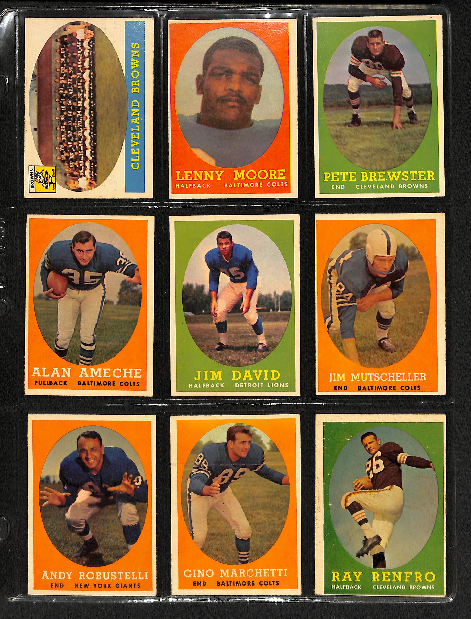 Lot Detail - 1958 Topps Football Complete Card Set w. Brown RC