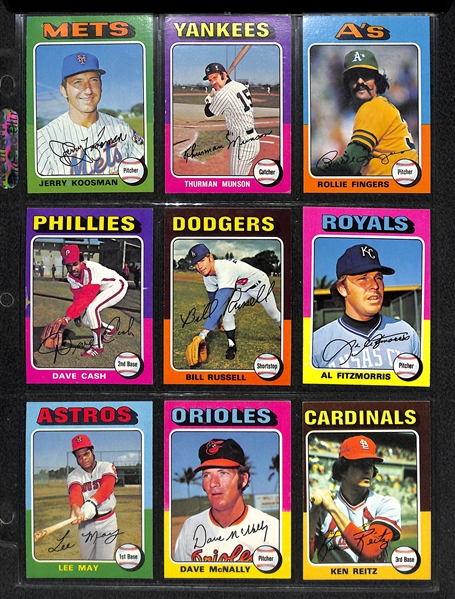 1975 Topps Baseball Card Set w. Brett & Yount RC's