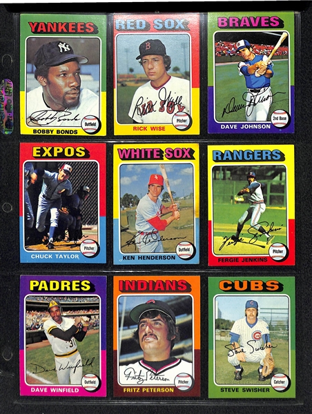 1975 Topps Baseball Card Set w. Brett & Yount RC's
