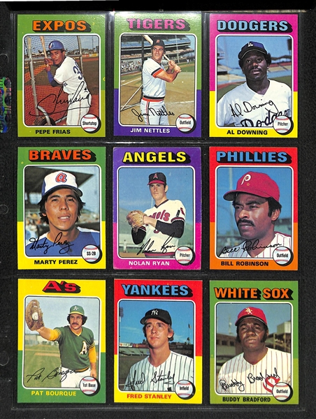 1975 Topps Baseball Card Set w. Brett & Yount RC's