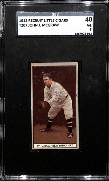 1912 T207 Recruit John McGraw - Brown Background - Recruit Back