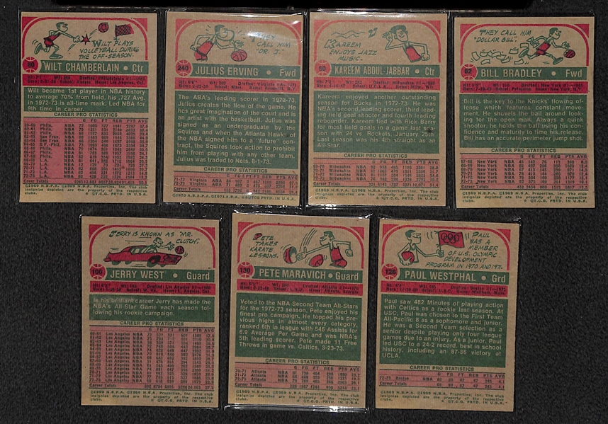 1973-74 Topps Basketball Complete Card Set w. Chamberlian