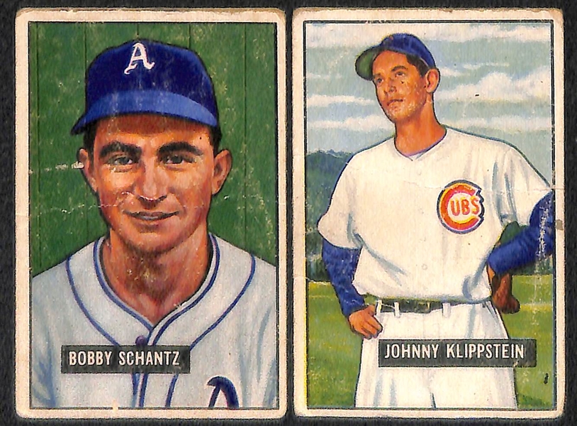 Lot Of 12 1951/52 Bowman Baseball Cards w. Berra