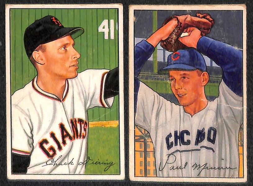 Lot Of 12 1951/52 Bowman Baseball Cards w. Berra
