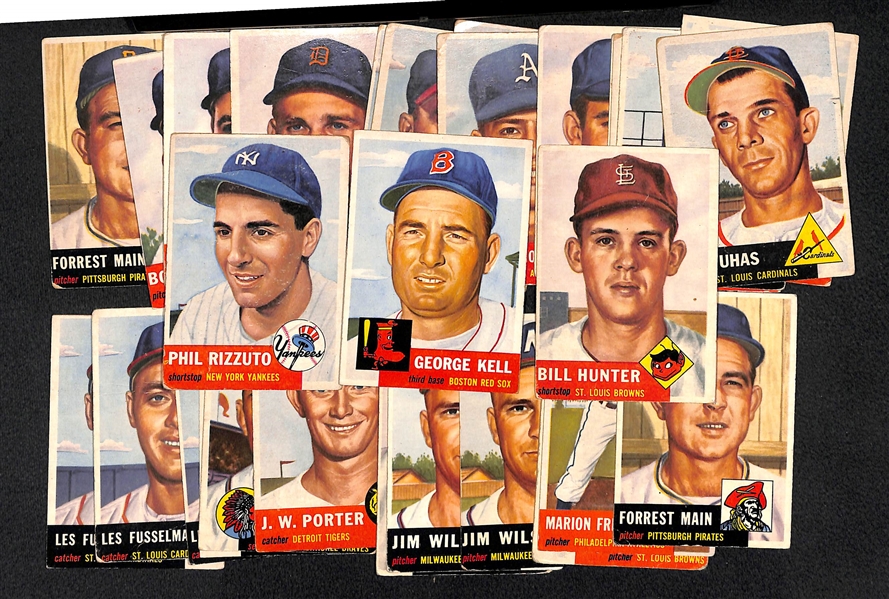 Lot Of 30 1953 Topps Baseball Cards w. Rizzuto