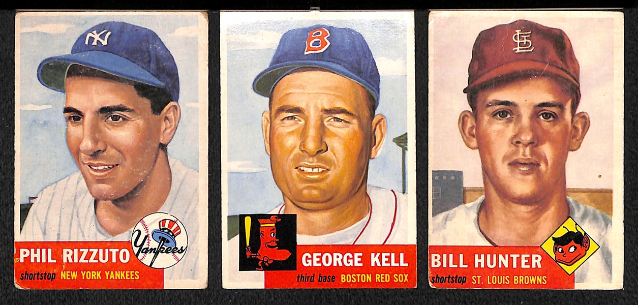 Lot Of 30 1953 Topps Baseball Cards w. Rizzuto