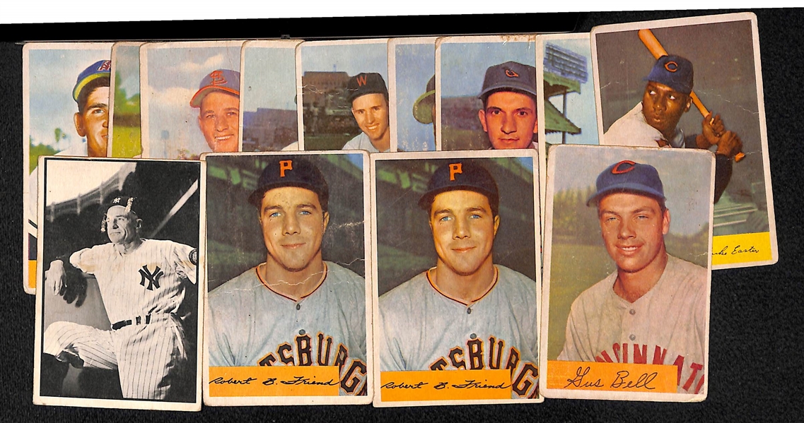 Lot Of 13 1953/54 Bowman Baseball Cards w. Stengel