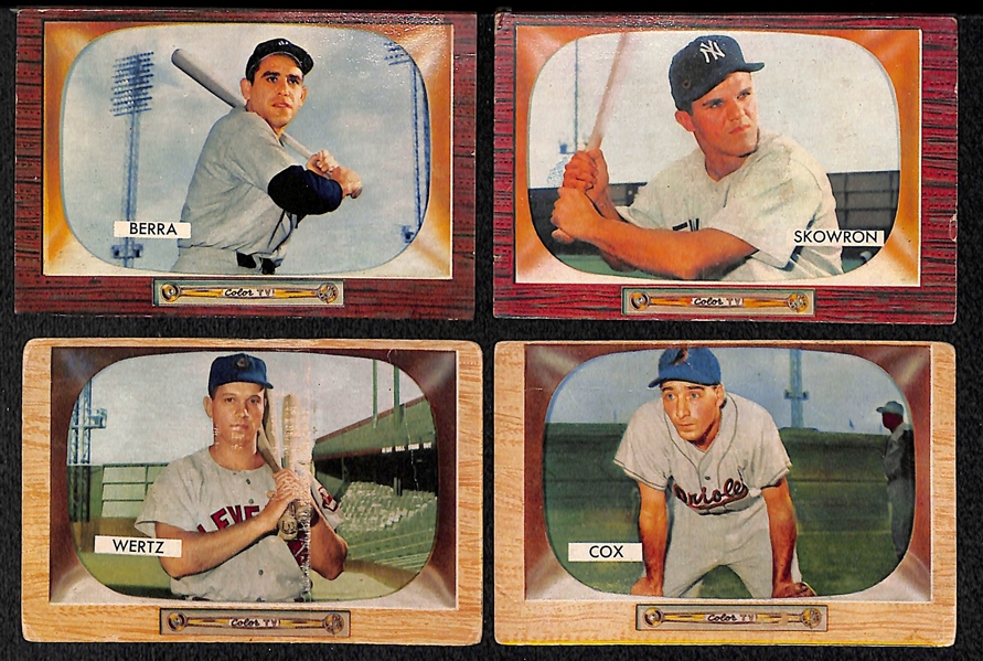 Lot Of 48 1955 Bowman Baseball Cards w. Yogi Berra