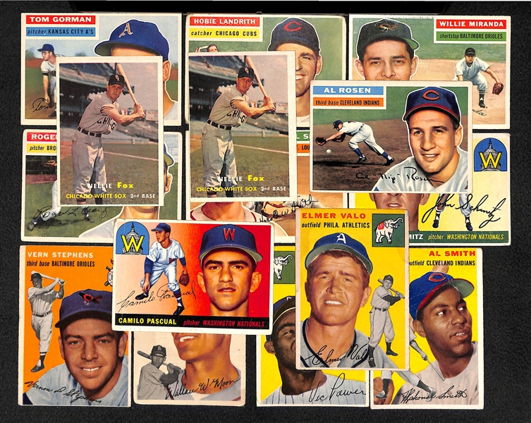 Lot Of 15 1954-1957 Topps Baseball Cards w. Fox