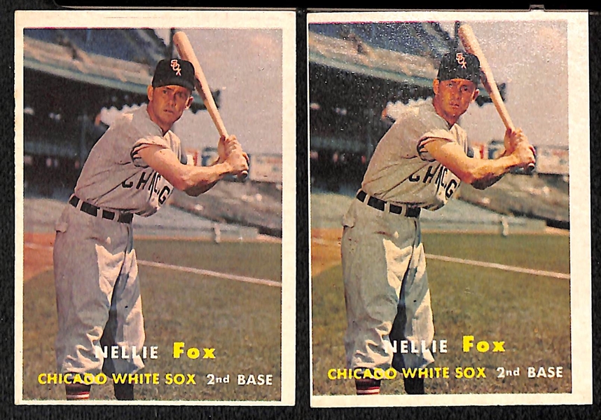Lot Of 15 1954-1957 Topps Baseball Cards w. Fox