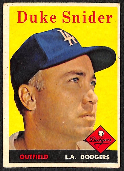 Lot Of 9 1958 Topps Baseball Cards w. Clemente